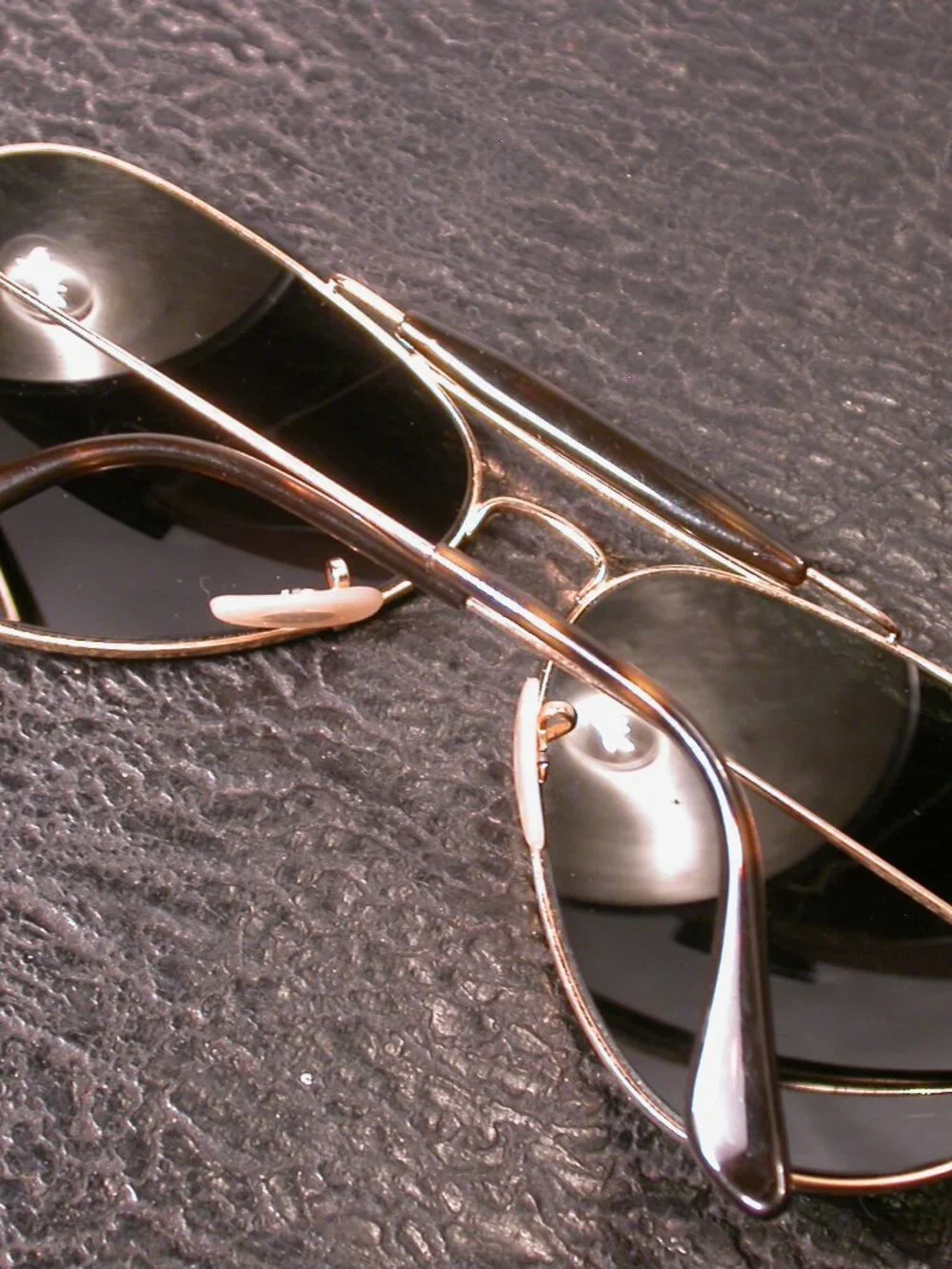 Ray Ban Outdoorsman Gold Metal Aviator Wrap Shades Sunglasses Made in Italy